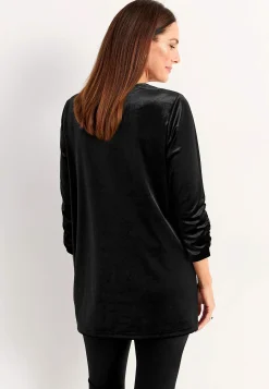 Cellbes of Sweden Sammetstunika med rynkad ärmdetalj Svart / Enfärgad Online