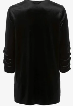Cellbes of Sweden Sammetstunika med rynkad ärmdetalj Svart / Enfärgad Online