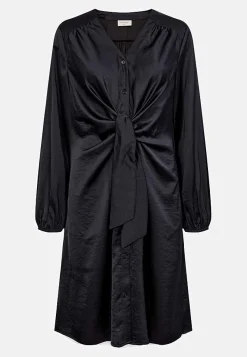 Freequent Satinklänning med knytdetalj Svart Online
