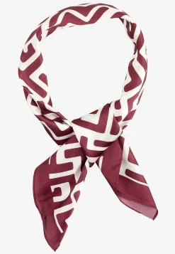 Soyaconcept Scarf i mönstrad satäng Mörkröd/Mönstrad Clearance