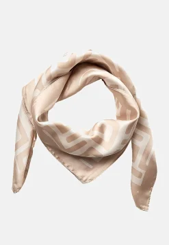 Soyaconcept Scarf i mönstrad satäng Beige / Mönstrad Sale