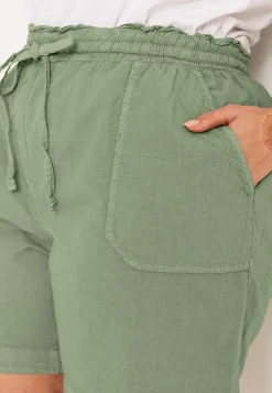 Cellbes of Sweden Shorts i tvättad bomull Ljus khakigrön Hot