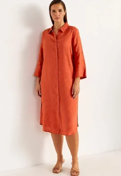 Cellbes of Sweden Skjortklänning Premium i lin Rost Online