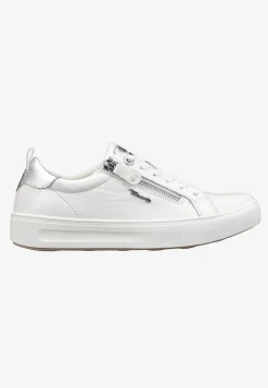 Tamaris Sneaker i lackat skinn Vit Discount