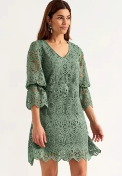 Johanna Toftby x Cellbes Spetsklänning Khakigrön Sale