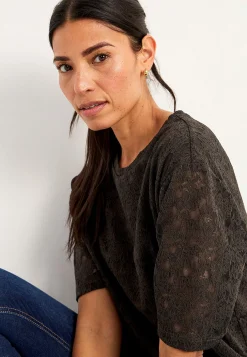 Cellbes of Sweden Spetstopp med rundhals Mörkbrun Best