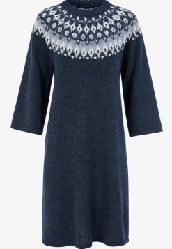 Cellbes of Sweden Stickad, jacquardmönstrad klänning Blå / Mönstrad Sale