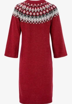 Cellbes of Sweden Stickad, jacquardmönstrad klänning Röd / Mönstrad Hot