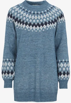 Cellbes of Sweden Stickad, jacquardmönstrad tröja Blå / Mönstrad Clearance