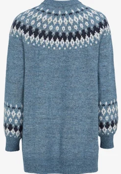 Cellbes of Sweden Stickad, jacquardmönstrad tröja Blå / Mönstrad Clearance