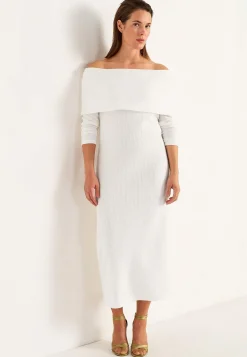 Johanna Toftby x Cellbes Stickad klänning Offwhite / Melange Sale