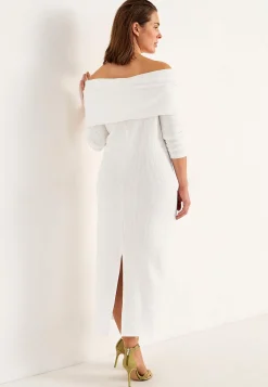 Johanna Toftby x Cellbes Stickad klänning Offwhite / Melange Sale