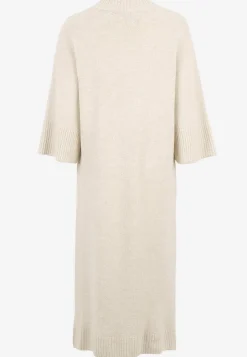 Cellbes of Sweden Stickad klänning med hög slits Ljusbeige / Melerad New