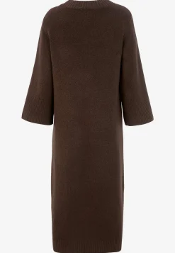 Cellbes of Sweden Stickad klänning med hög slits Brun Discount