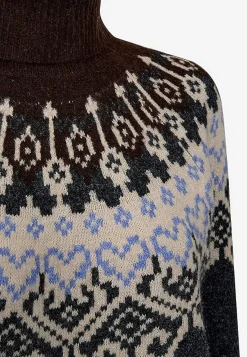 Freequent Stickad klänning med jacquardmönster Online