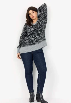 Wasabiconcept Stickad, leopardmönstrad tröja Leopard / Mönstrad Hot