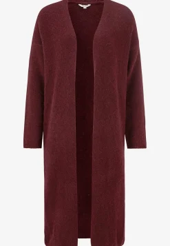 Cellbes of Sweden Stickad, lång cardigan Vinrödmelange Best