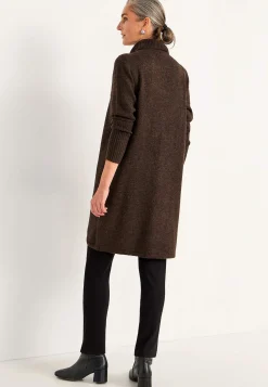 Cellbes of Sweden Stickad polotröja med omlottdetalj fram Brun / Melerad Hot