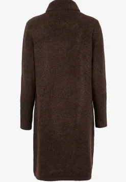 Cellbes of Sweden Stickad polotröja med omlottdetalj fram Brun / Melerad Hot