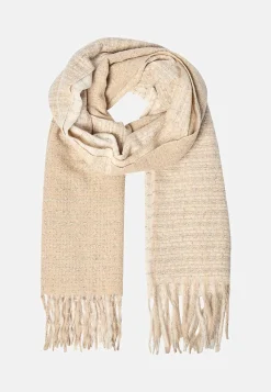 Soyaconcept Stickad scarf med fransar Beigemelange Online