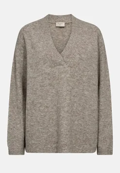 Freequent Stickad, supermjuk tröja Beigemelange Discount