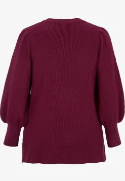 Wasabiconcept Stickad tröja Vinrödmelange Outlet