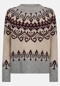 Freequent Stickad tröja med jacquardmönster New