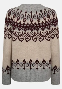 Freequent Stickad tröja med jacquardmönster New