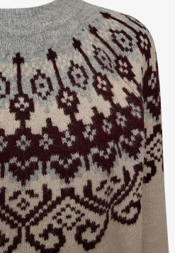 Freequent Stickad tröja med jacquardmönster New