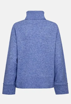 Freequent Stickad tröja med krage Grönmelange Outlet