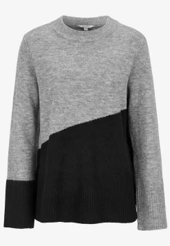 Cellbes of Sweden Stickad tröja med rundhals Grå / Svart Clearance