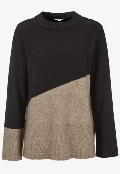 Cellbes of Sweden Stickad tröja med rundhals Svart / Beige Online