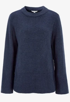 Cellbes of Sweden Stickad tröja med rundhals Blågrå