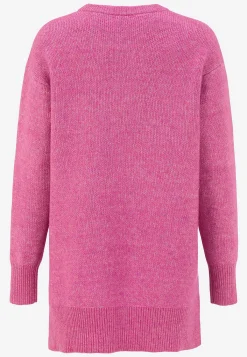 Cellbes of Sweden Stickad tunika med slitsar Cerise melange Best