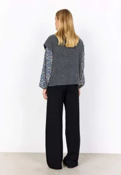 Soyaconcept Stickad väst med halvpolo Outlet