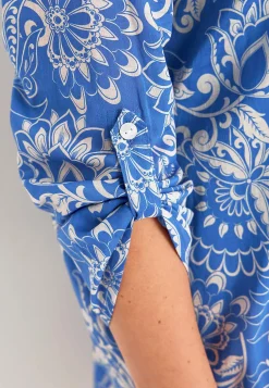 Cellbes of Sweden Strandskjorta med uppvikbara ärmar Blå / Mönstrad Clearance