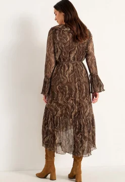 Johanna Toftby x Cellbes Stretchig festklänning Brun / Mönstrad New