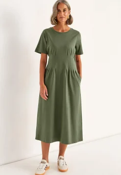 Cellbes of Sweden Stretchig Premium trikåklänning Olivgrön Hot