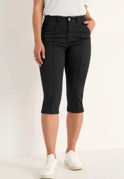 Cellbes of Sweden Stretchiga caprijeans med sytt pressveck