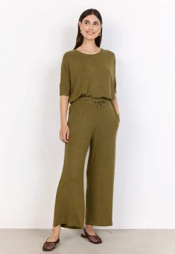 Soyaconcept Supermjuk, bekväm trikåbyxa Vinröd Sale