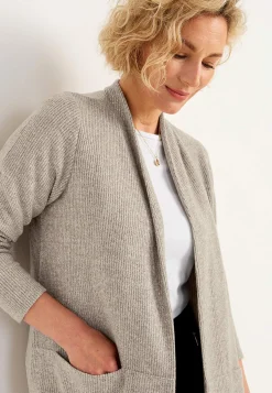 Cellbes of Sweden Supermjuk, lång cardigan med fickor Beata Beige / Melerad Outlet