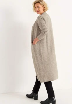 Cellbes of Sweden Supermjuk, lång cardigan med fickor Beata Beige / Melerad Outlet