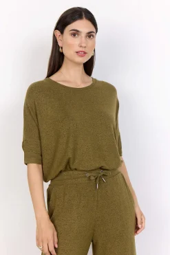 Soyaconcept Supermjuk, melerad trikåtopp Olivgrönmelange