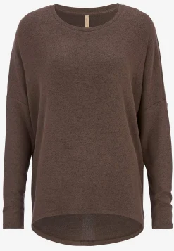 Soyaconcept Supermjuk, melerad trikåtopp Vinrödmelange Outlet