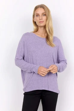Soyaconcept Supermjuk, melerad trikåtopp Vinrödmelange Outlet