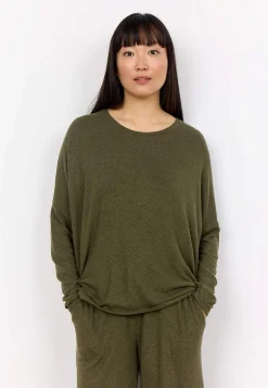 Soyaconcept Supermjuk, melerad trikåtopp Brunmelange Sale