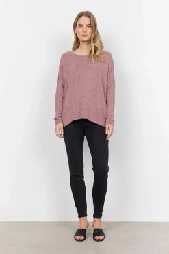 Soyaconcept Supermjuk, melerad trikåtopp Brunmelange Sale