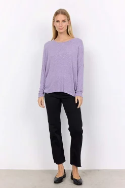 Soyaconcept Supermjuk, melerad trikåtopp Brunmelange Sale