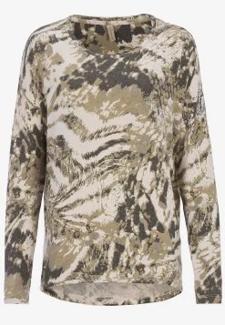 Soyaconcept Supermjuk, mönstrad trikåtopp Gråmelange / Mönstrad Sale