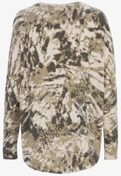 Soyaconcept Supermjuk, mönstrad trikåtopp Beigemelange/Mönstrad Discount